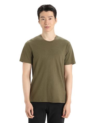 Pánské Tričko Icebreaker Merino Central Classic Krátké Sleeve Olivy Zelené | CZ 1802TCEV